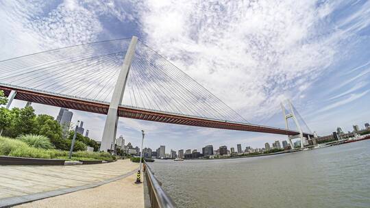 上海黄浦江南浦大桥大桥延时摄影视频素材模板下载