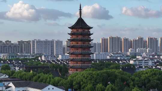 江南姑苏地标报恩寺北寺塔（航拍运镜）