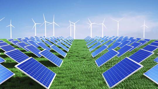 光伏太阳能风力发电场新能源CG三维特效