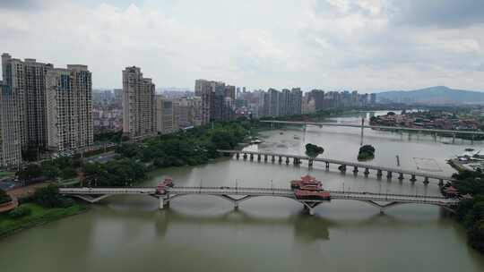 航拍漳州城市风光漳州建设漳州大景