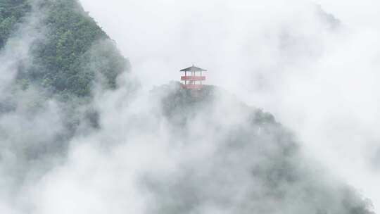 天峨县国家森林公园清晨平流雾航拍