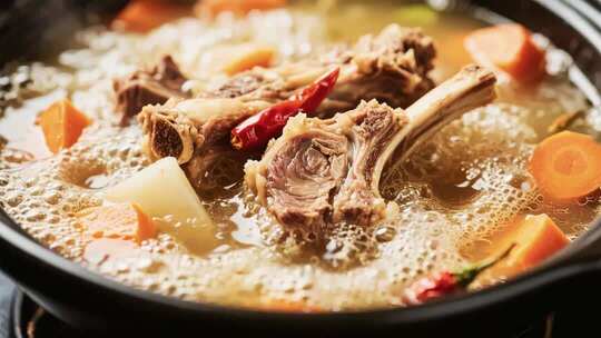 新鲜肋排炖汤制作过程