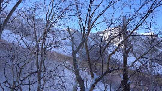 长白山雪景天池冬天下雪景点素材旅游