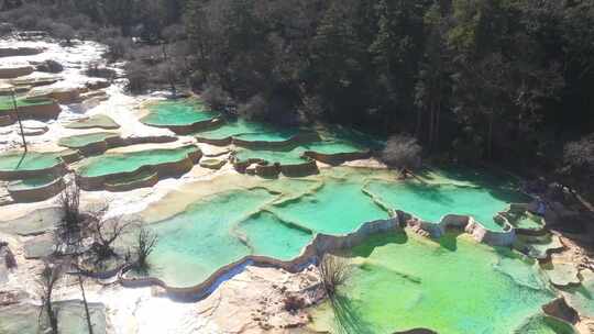 4k航拍四川甘孜黄龙景区