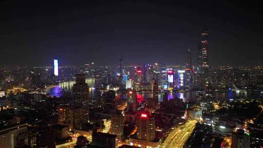 繁华上海夜景航拍