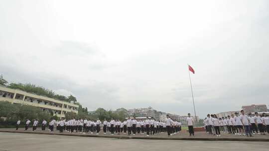 学生做广播体操视频素材模板下载