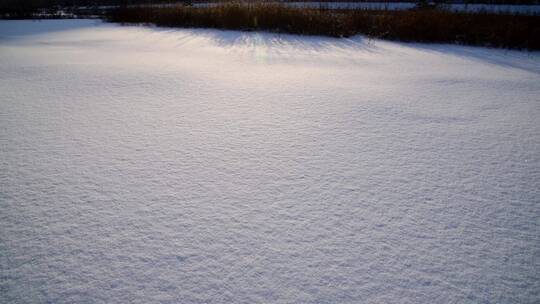 没有脚印的雪地