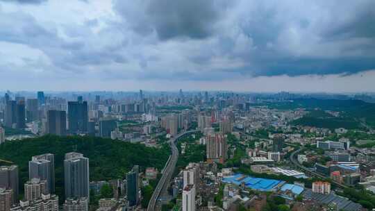 广州航拍暴风雨来临