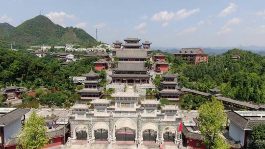 航拍贵阳贵阳大兴国寺