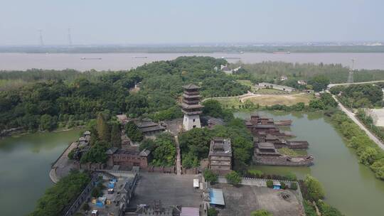 4K航拍湖北赤壁古战场5A景区