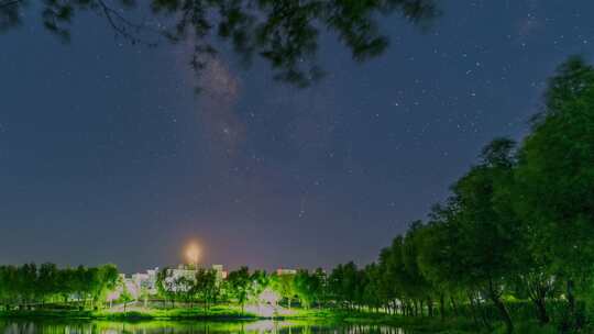 安徽阜阳阜南西田坡星空延时风光 4K