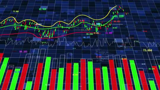 金融证券交易市场K线走势图表背景视频素材模板下载
