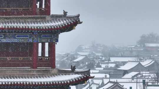 忻州古城雪景航拍视频素材