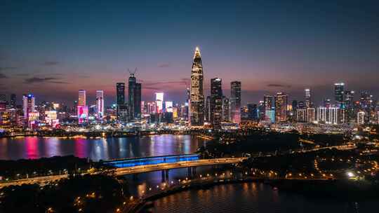 4K航拍延时-深圳后海CBD夜景视频素材模板下载
