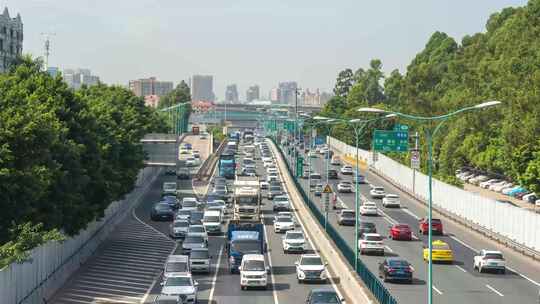 繁忙高速公路车流延时