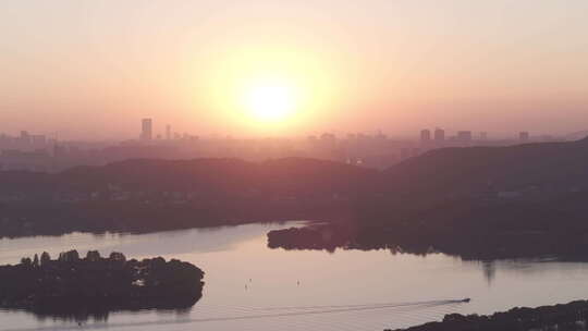 西湖 雷峰塔 晨曦 风景视频素材模板下载