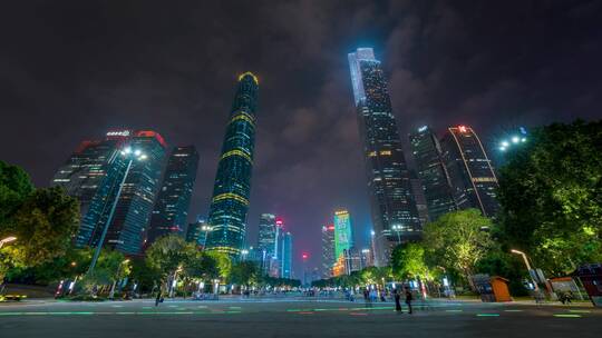 广州_珠江新城_花城广场_夜景延时