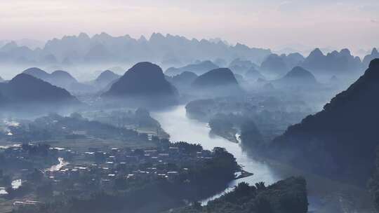 桂林漓江桂林山水水墨意境