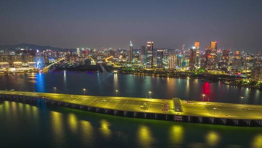 深圳前海CBD夜景航拍