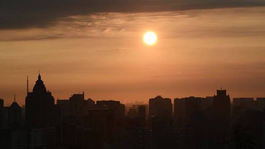 杭州宝石山保俶塔朝霞日出