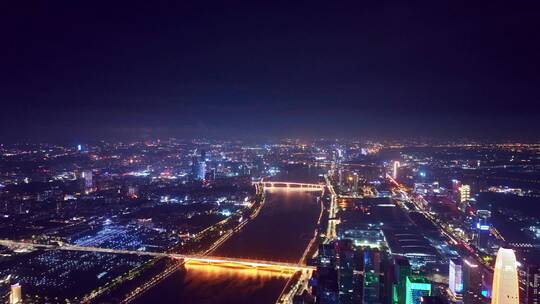 广州珠江新城夜景航拍
