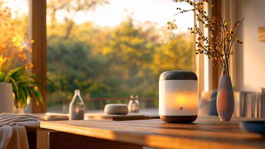 温馨现代室内智能生活 智能音箱 语音助手