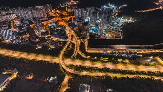 深圳立交桥车流夜景延时视频