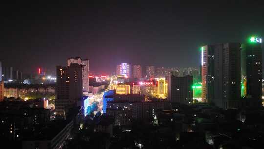 航拍江西九江浔阳区夜景灯光