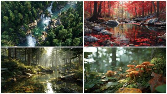 云海环绕的壮丽山脉景观