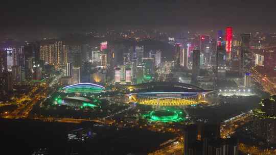 南宁夜景航拍城市空镜8K