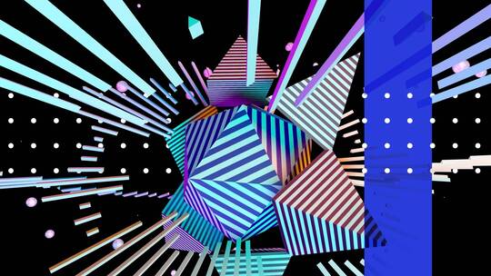 3D立体不规则星星跳动酒吧舞台背景视频素材模板下载