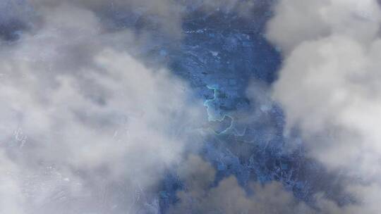 南阳市地图-云雾俯冲勾勒轮廓