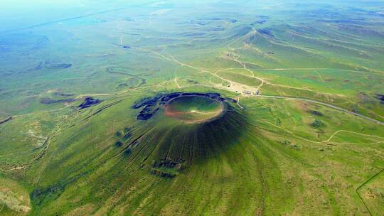 中国内蒙古乌兰察布乌兰哈达火山航拍