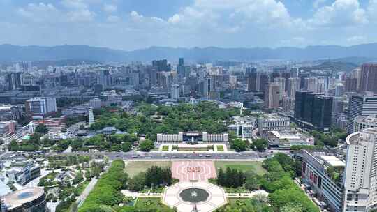 福州五一广场航拍于山风景区于山堂城市风景