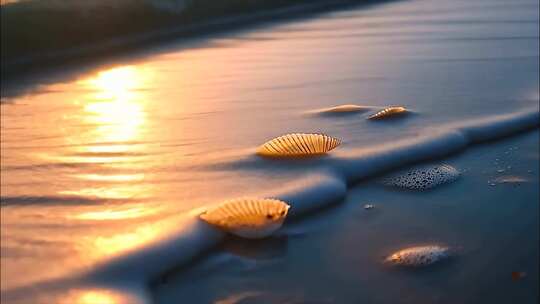 海边海洋沙滩贝壳海岸大海浪涛海浪海水ai