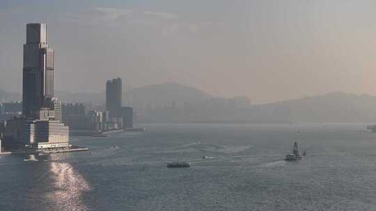 香港维多利亚港游船视频素材模板下载