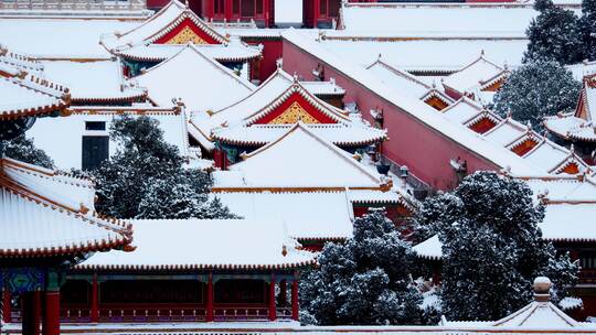 北京故宫紫禁城雪景视频素材模板下载