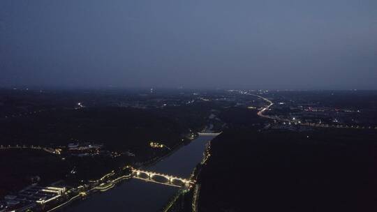 洛阳龙门龙门石窟伊河古街古建筑航拍