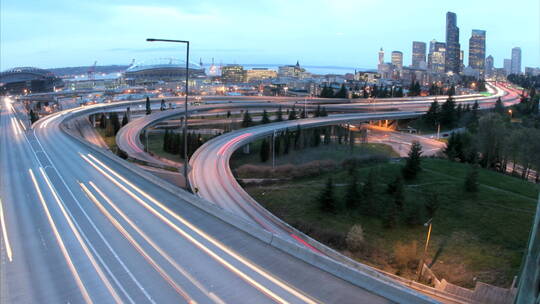 高速公路景观延时