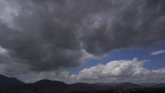 山阴天天空乌云多云要下雨天气变化云阴沉沉