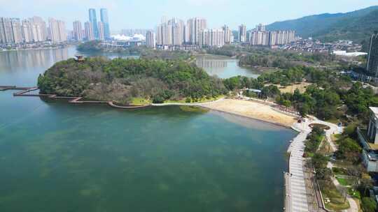 4K 长沙地标梅溪湖CBD航拍 6