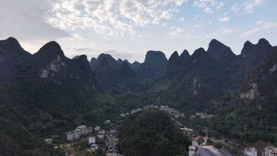 祖国大好河山桂林山水清晨日出航拍