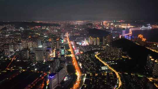 城市夜景航拍 城市夜景