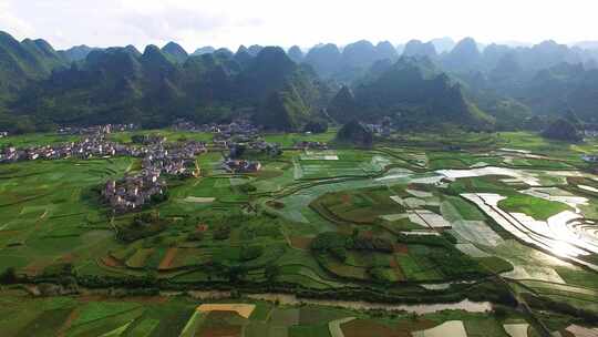 贵州黔西南兴义万峰林景区田园风光风景航拍