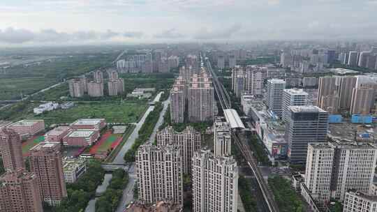 上海嘉定新城航拍