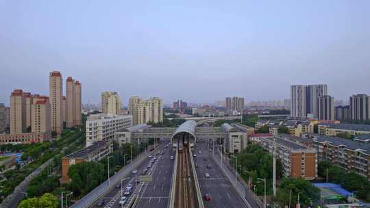 天津海河复兴门城市地铁轨道交通都市风景