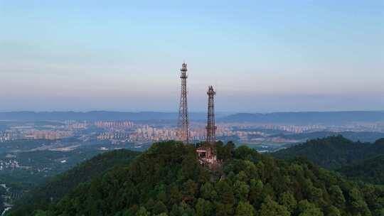 重庆山城南山航拍邮电大学