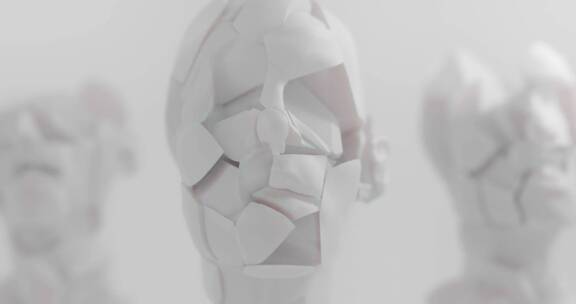 脸部破碎的3D动画