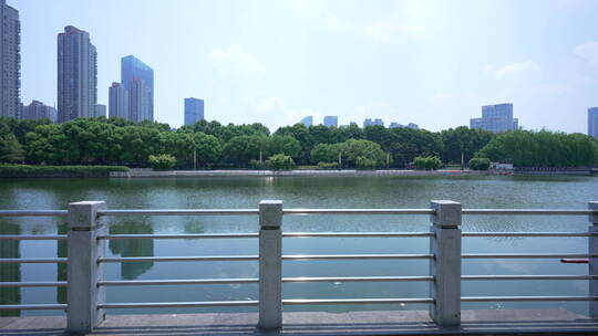 武汉汉口后襄河公园风景视频素材模板下载