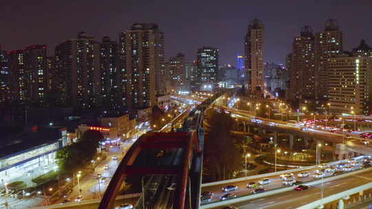 夜景 轻轨 漕溪北路